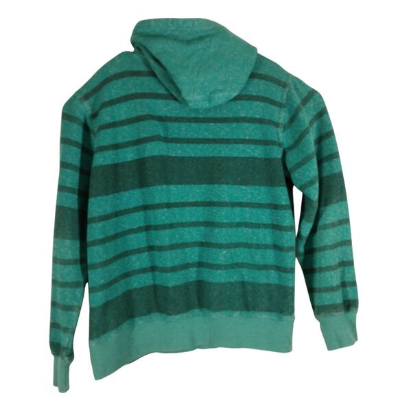 Hurley Buckle BKE hoodie mens M Medium teal long sleeve stripe hooded sweatshirt - Picture 2 of 8